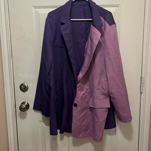Color block purple blazer